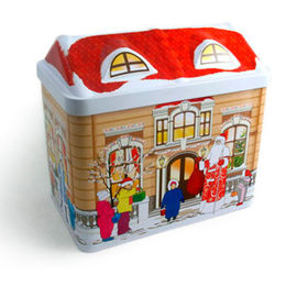 중국 둥근 크리스마스 선물 주석 상자, 사탕/초콜렛/과자를 위한 금속 주석 상자 협력 업체